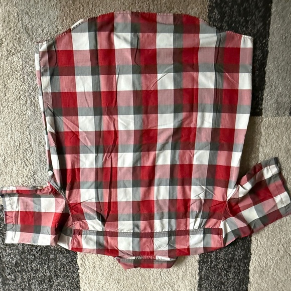 Orvis Gray and Red Plaid Button-Up Shirt - Picture 2 of 6